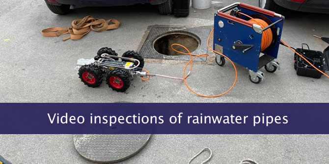 Video inspection of rainwater pipe