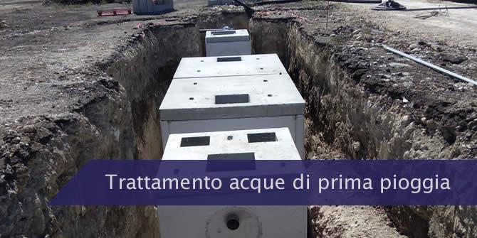 Fornitura impianto completo di trattamento acque di prima pioggia in C.A.V presso opificio Taranto
