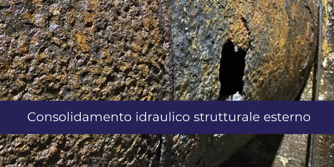 Consolidamento idraulico strutturale esterno, tubazione Impianto di Depurazione di Cuma (Napoli)